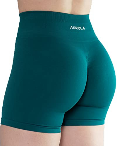AUROLA Intensify Workout Shorts for Women Seamless Scrunch Short Gym Yoga Running Sport Active Exercise Fitness Shorts(M,Deep Teal) | Amazon (US)