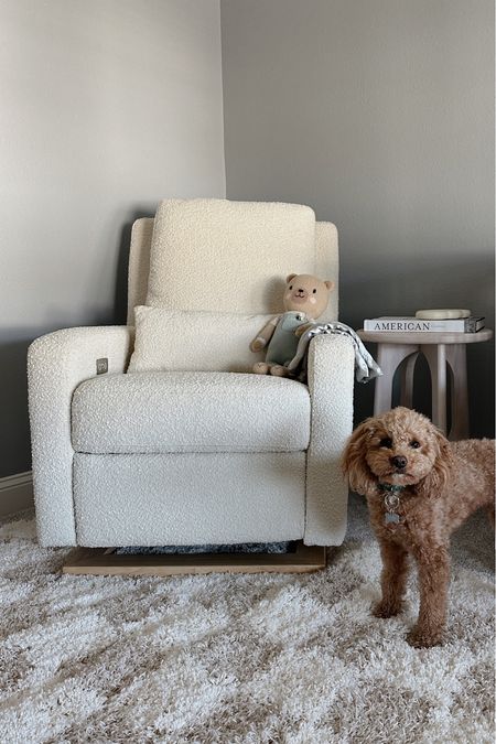 Nursery glider / recliner chair! Motorized & USB port (in ivory boucle) ☁️ 

#LTKbaby #LTKhome #LTKbump