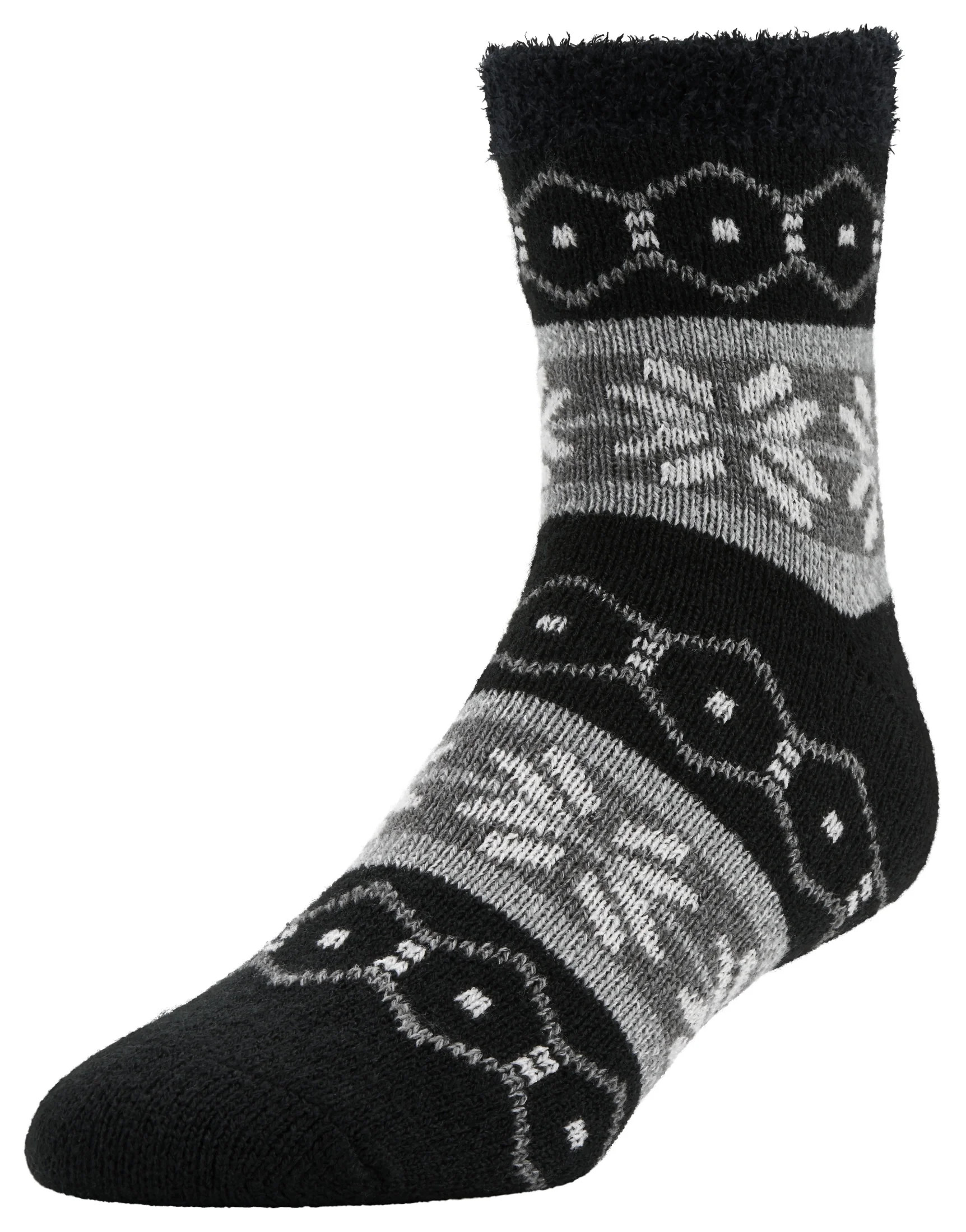 Airplus Double Layer Aloe Black Snowflake Fair Isle Crew Sock Male | Walmart (US)