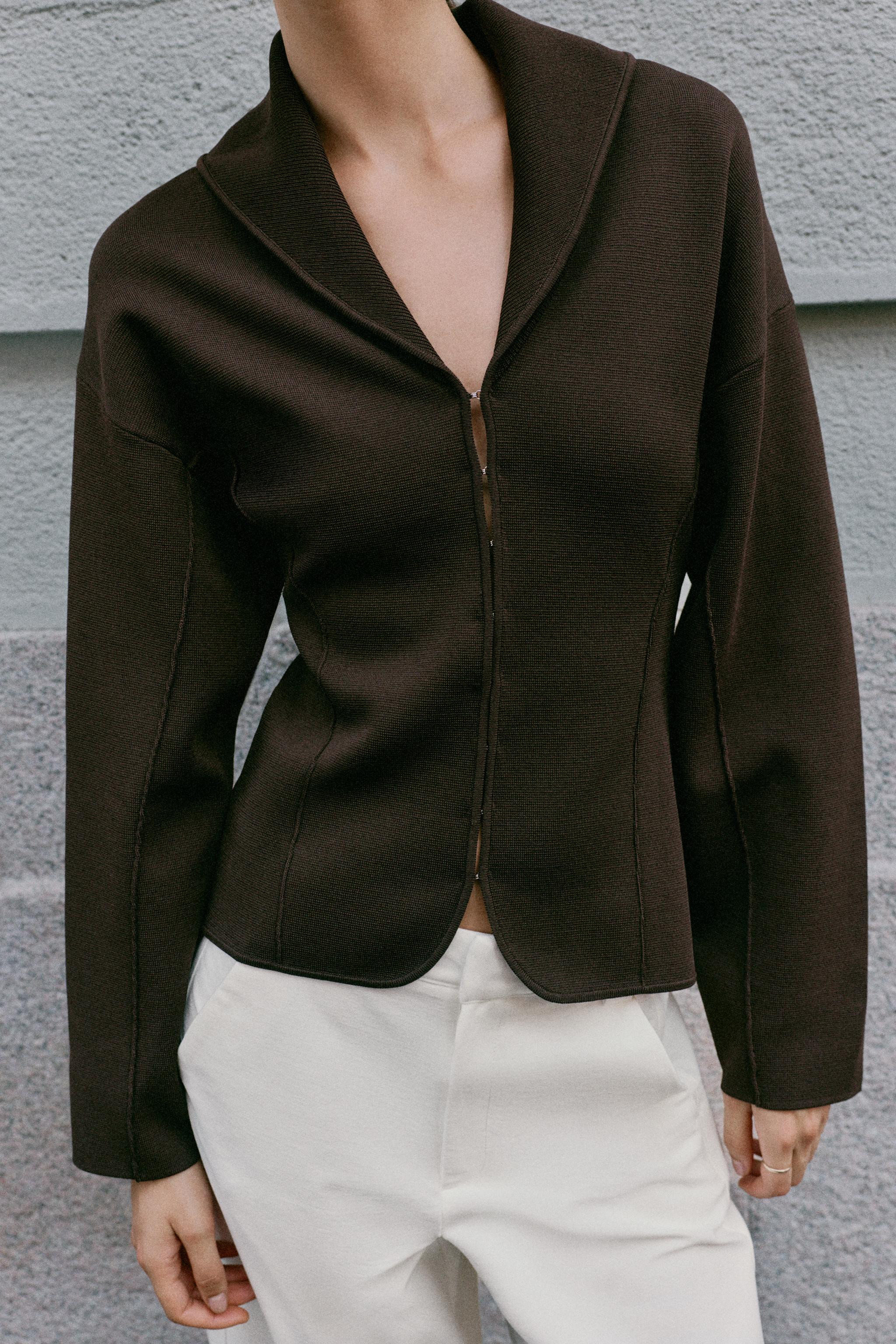 CARDIGAN WITH HOOK AND EYE FASTENING | Zara US