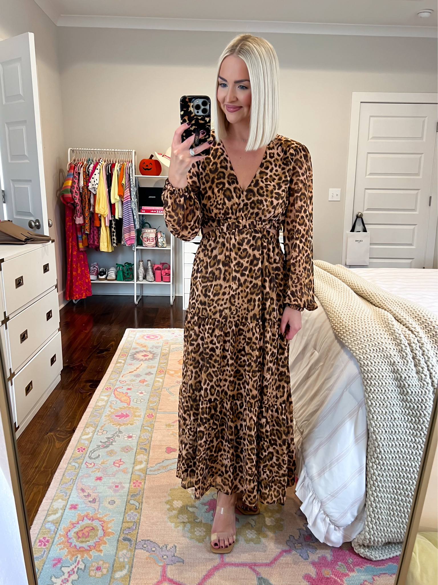 Leopard print midi dress / fall wedding guest dress under $35 / affordable wedding guest dress / leopard dress / Walmart fall fashion 
Size: XS (does have small cut outs on the side) 

#LTKWedding #LTKFindsUnder50