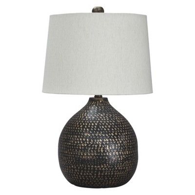 Maire Metal Table Lamp Black/Gold  - Signature Design by Ashley | Target