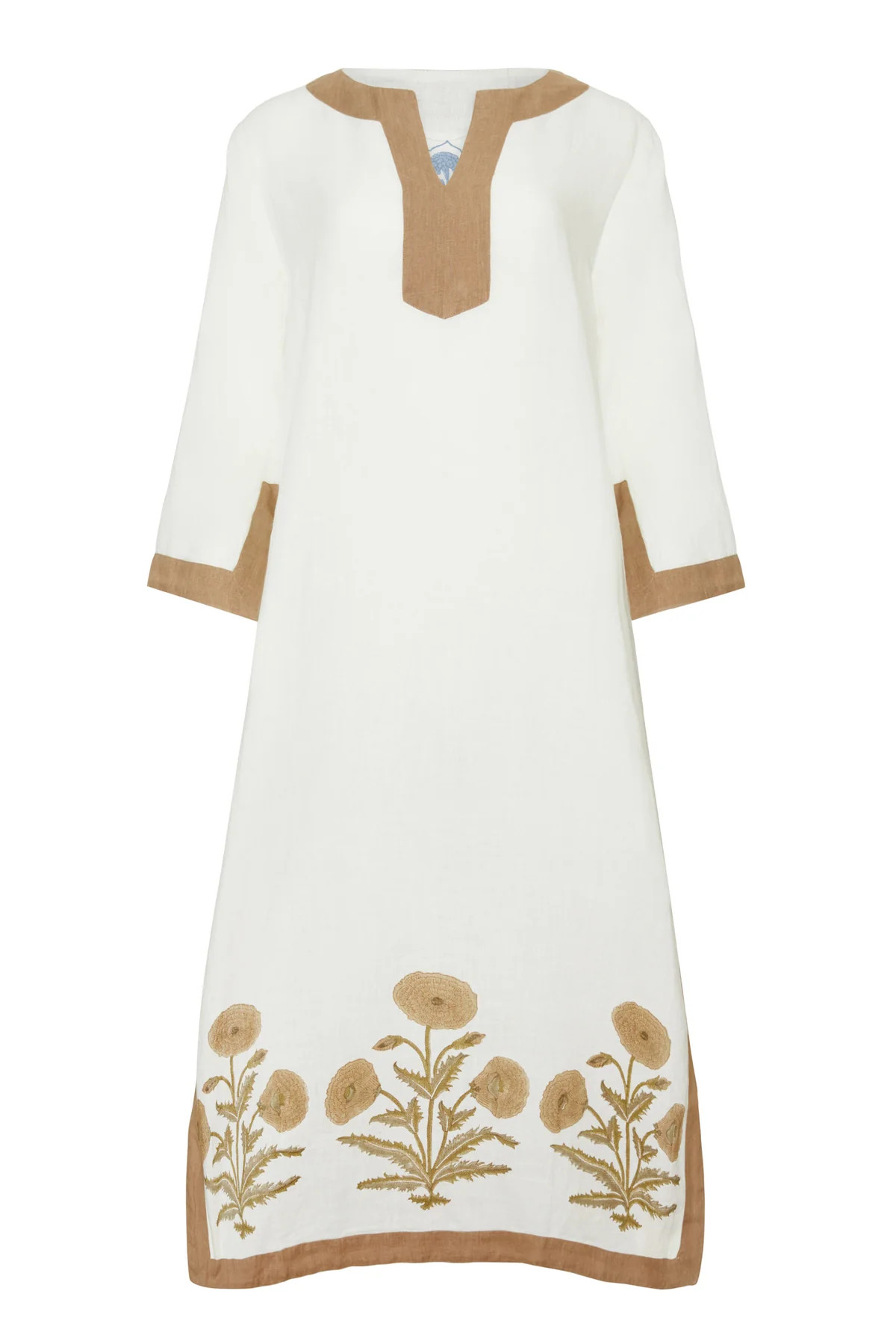 Hampton Caftan Khaki Flower | Over The Moon