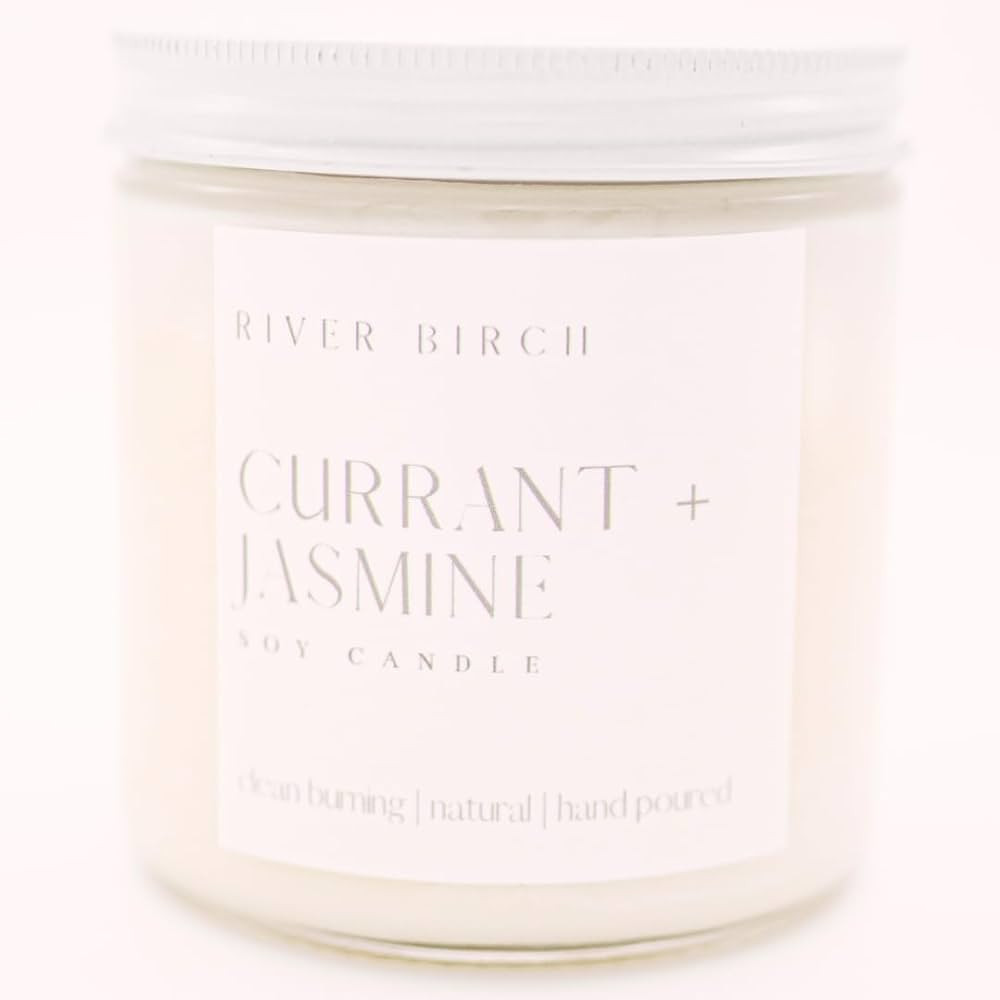 River Birch Candles Currant Jasmine Scented Candle | Premium, All-Natural, Non-Toxic, Soy Candles... | Amazon (US)