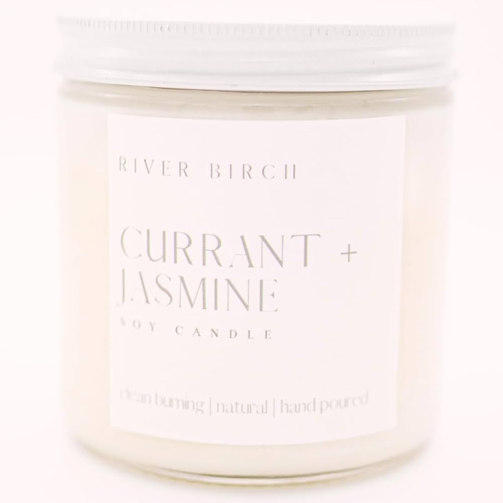 River Birch Candles Currant Jasmine Scented Candle | Premium, All-Natural, Non-Toxic, Soy Candles... | Amazon (US)