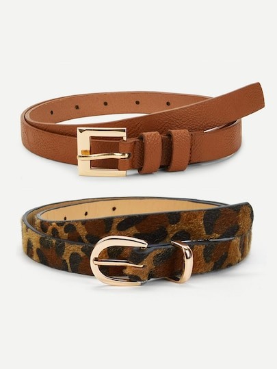 Leopard Belt 2pcs | SHEIN
