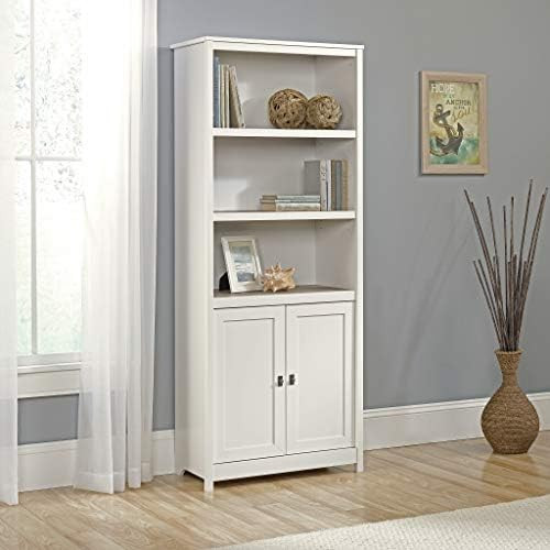 Sauder Cottage Road Library with Doors, Soft White finish | Amazon (US)