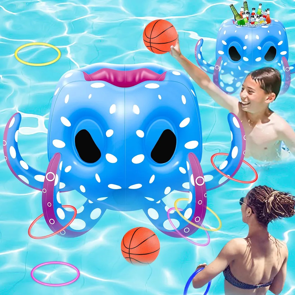 Hymaz Inflatable Octopus Pool Toys, Pool Basketball Hoop Toys, Swimming Pool Summer Water Play Ga... | Amazon (US)