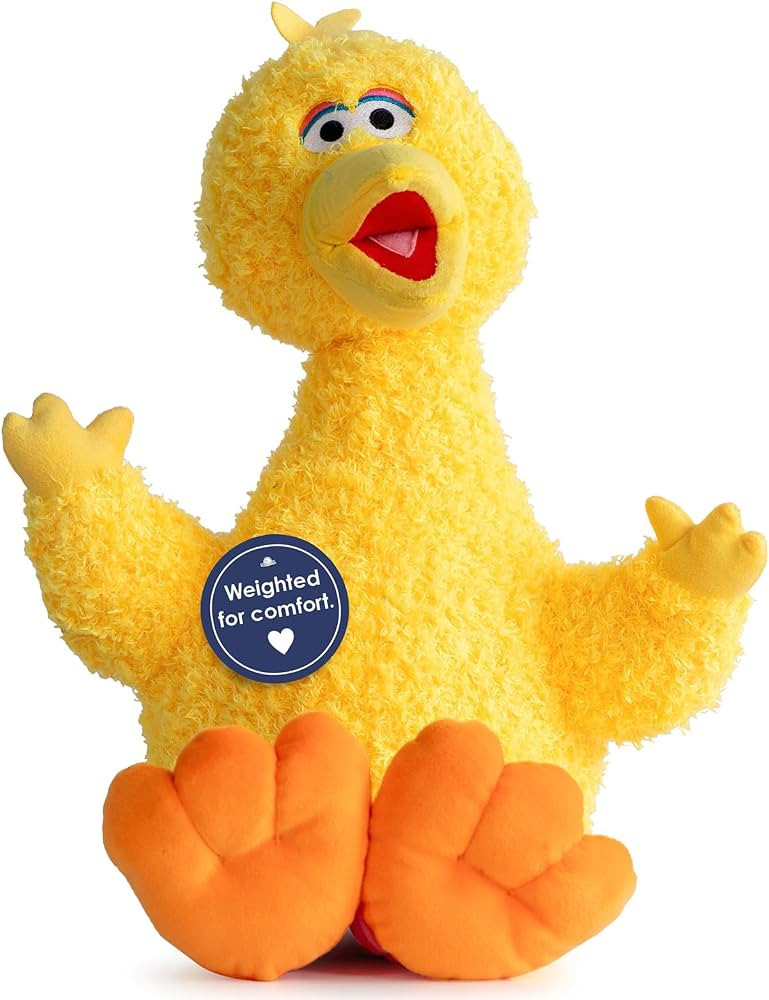 Sesame Street Big Bird Toddler Weighted Fuzzy Plush Pillow Buddy, Yellow | Amazon (US)