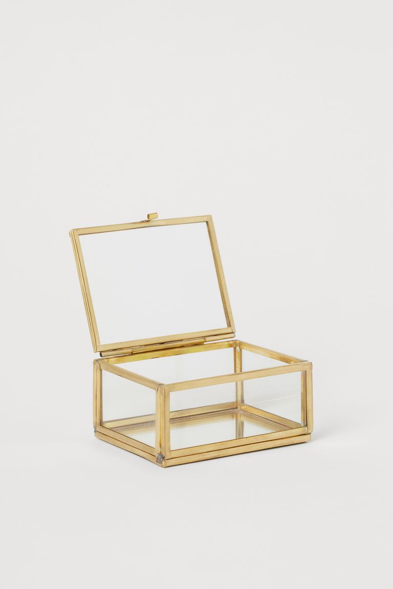 H & M - Small Clear Glass Box - Gold | H&M (US + CA)