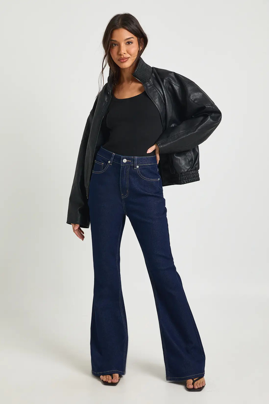 The High Waist Flare Jean | Boohoo.com (UK & IE)