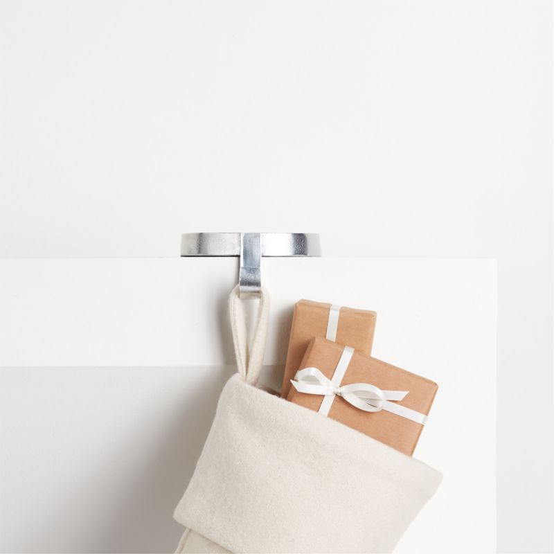 Round Silver Metal Christmas Stocking Holder + Reviews | Crate & Barrel | Crate & Barrel