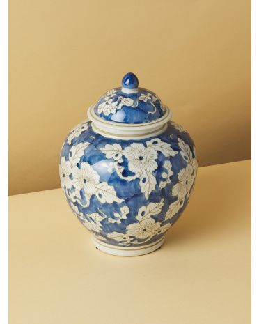 10.5in Ceramic Chinoiserie Decorative Jar | HomeGoods