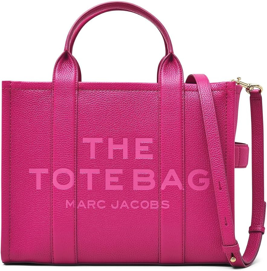 Marc Jacobs The Leather Medium Tote Bag, Lipstick Pink | Amazon (US)