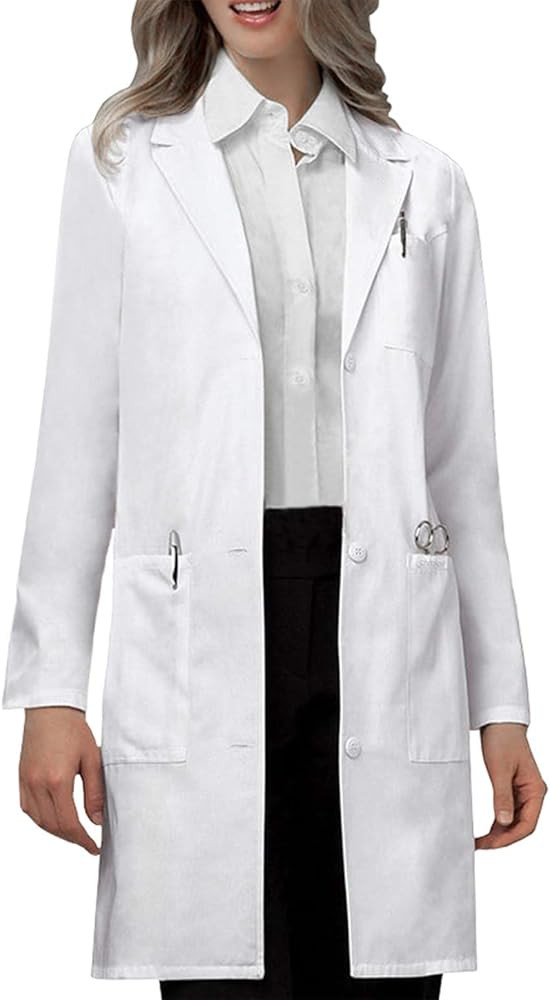 VOGRYE Professional Lab Coat for Women Men Long Sleeve, White, Unisex | Amazon (US)