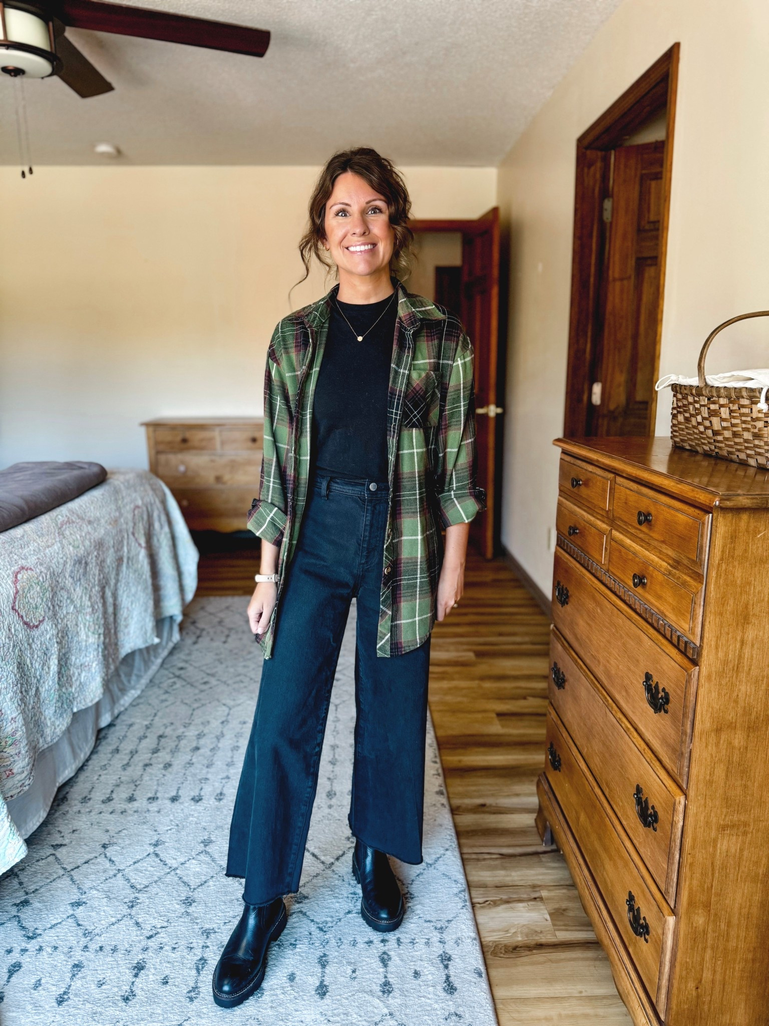 Wearing size small in my tee shirt, small in my flannel, and size 0 in my jeans (I cut them off). My boots are size 6.5 

#LTKPetite #LTKStyleTip #LTKFindsUnder50