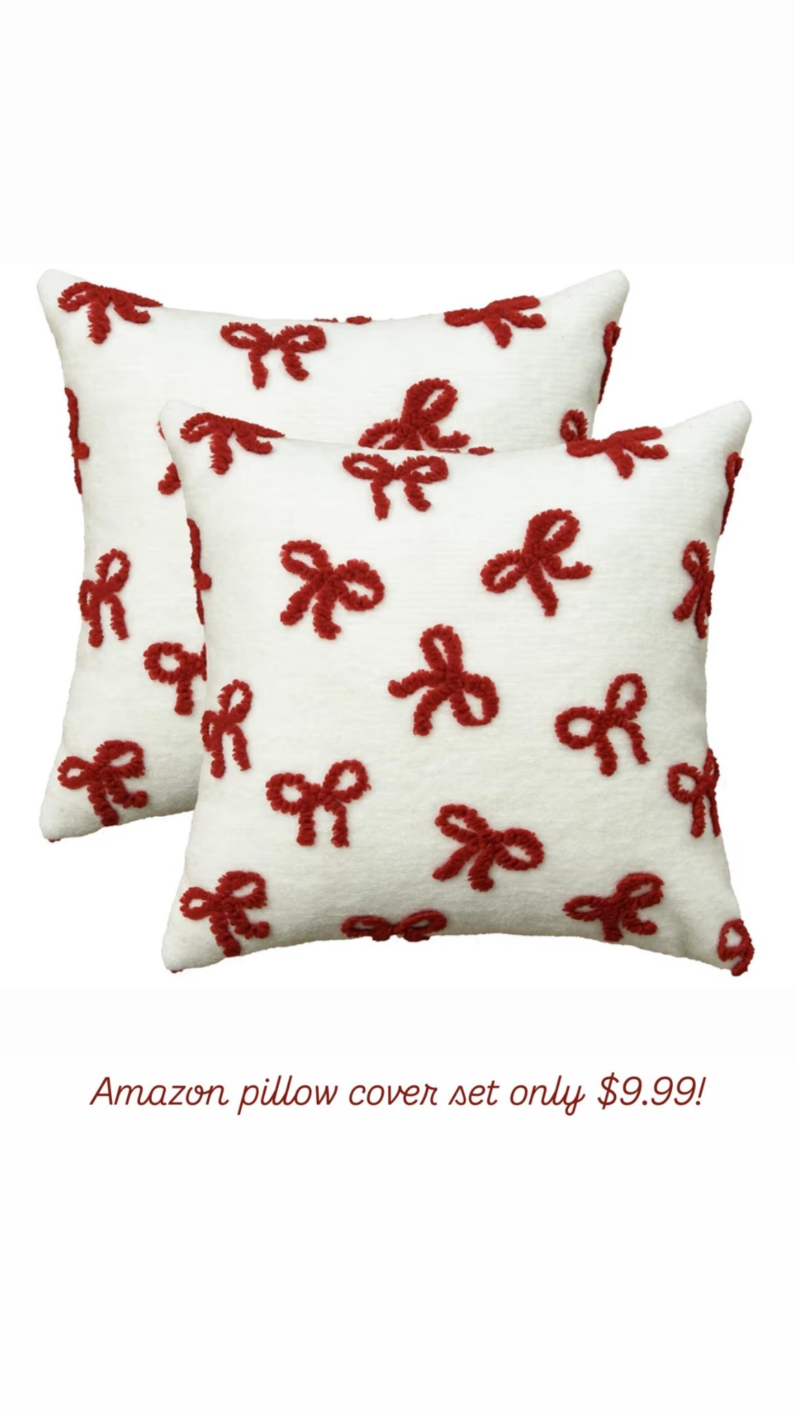Christmas pillow covers, bow pillow covers, Christmas pillows, Christmas decor 

#LTKHome #LTKHoliday #LTKFindsUnder50