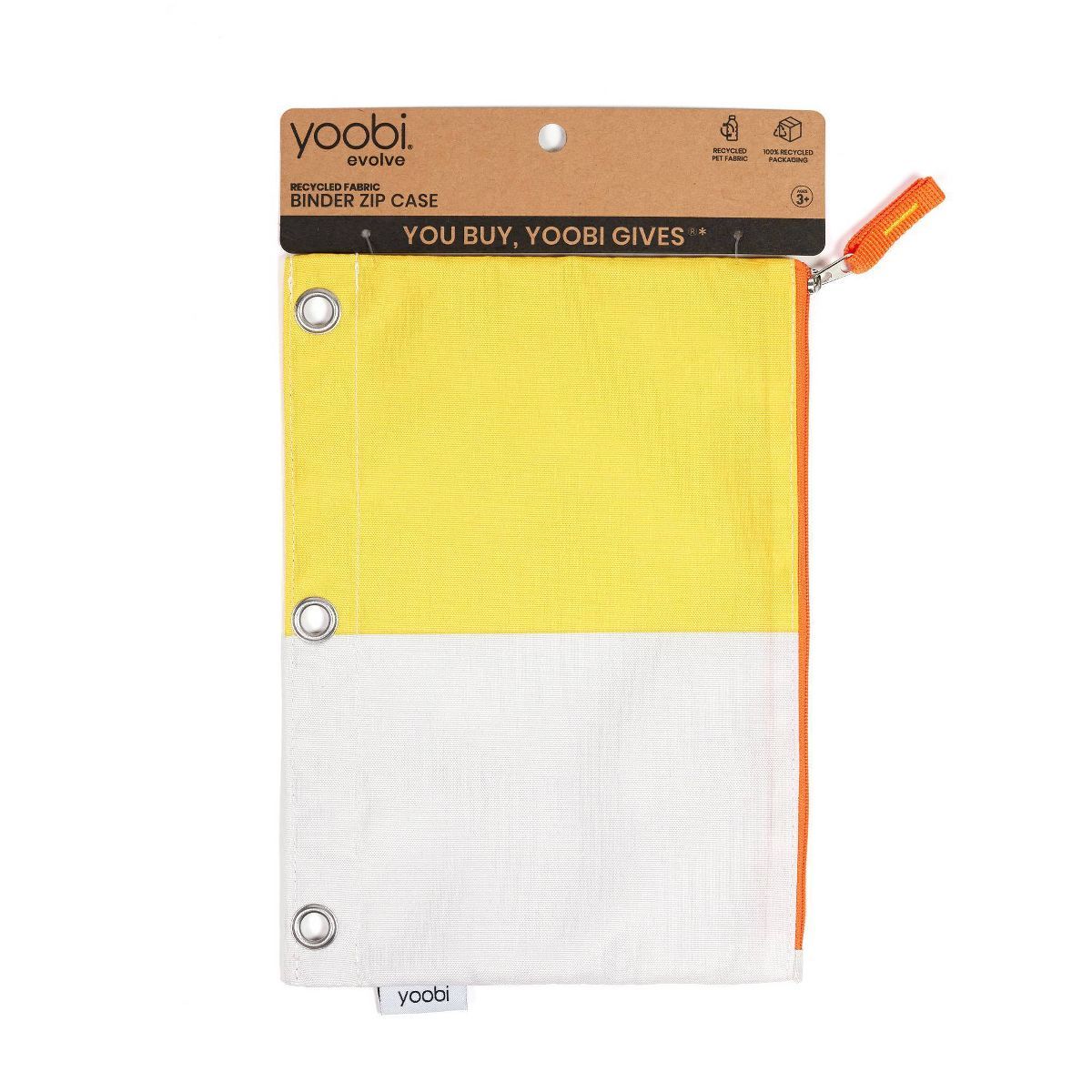 Single Zipper Pencil Case Yellow Color Block - Yoobi™ | Target