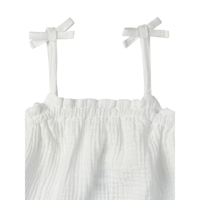 Modern Moments by Gerber Toddler Girl Eyelet Trim Gauze Top and Shorts Set, 2-Piece, Sizes 12M-5T | Walmart (US)