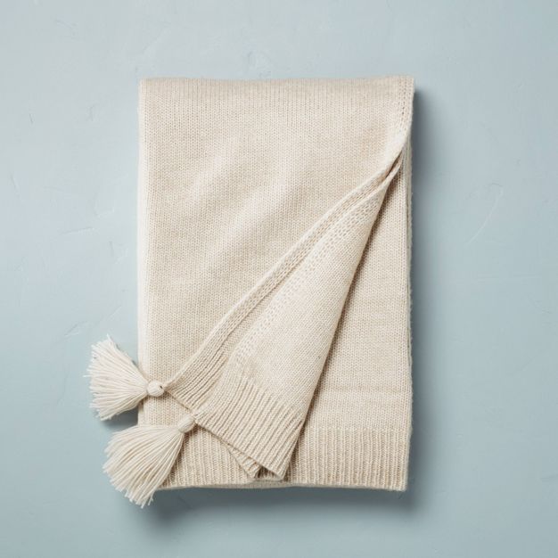 Knitted Solid Bed Throw Blanket Twilight Taupe - Hearth &#38; Hand&#8482; with Magnolia | Target