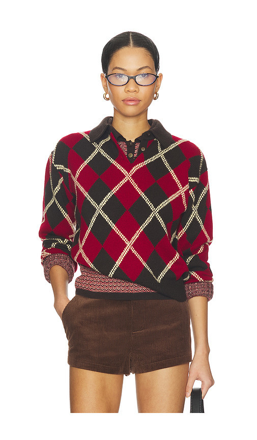 Guest In Residence POLOSHIRT COLLEGIATE in Brown,Red. Größe S. Also in M, XS. | Revolve Clothing (Global)