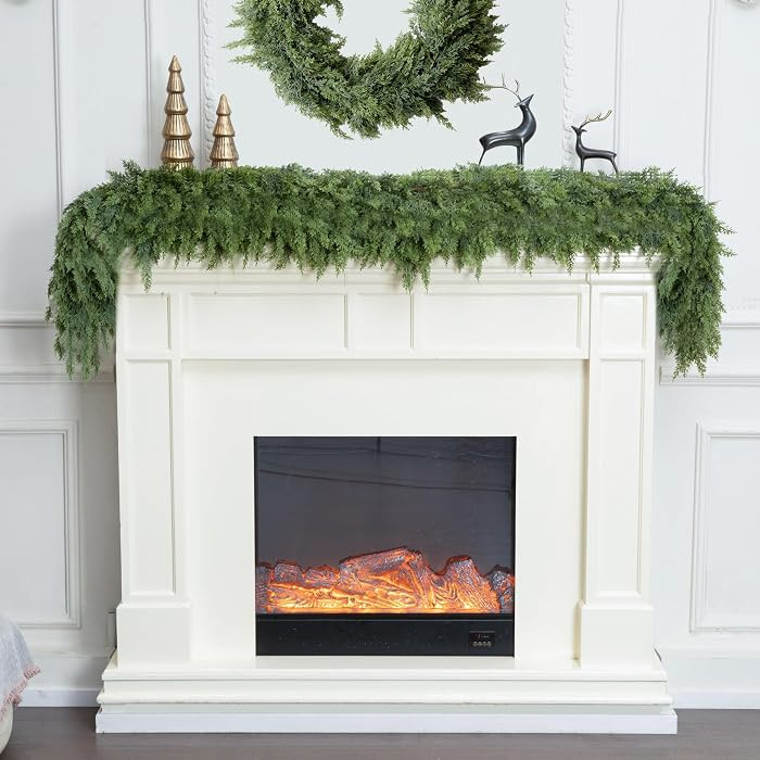 6ft Double Fullness Christmas Cedar Garland Artificial Realistic | Amazon (US)