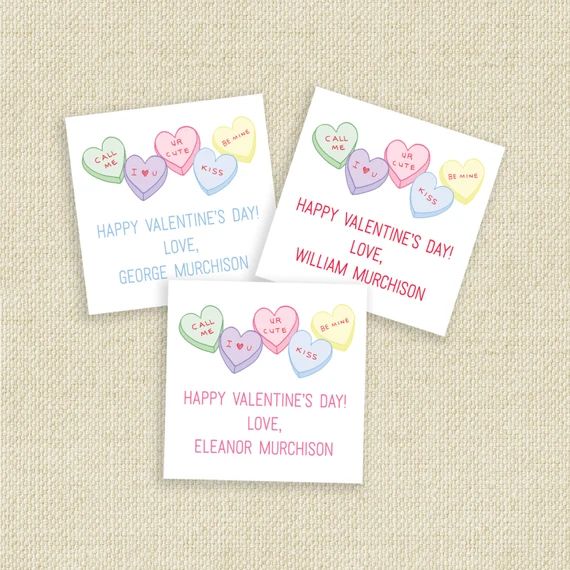 25 PRINTED Conversation Hearts PERSONALIZED Valentine's 3 | Etsy | Etsy (US)