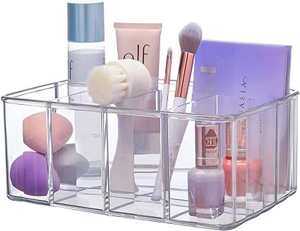 STORi 5-Compartment Clear Plastic Organizer | Rectangular Divided Makeup and Vanity Storage Bin a... | Amazon (US)