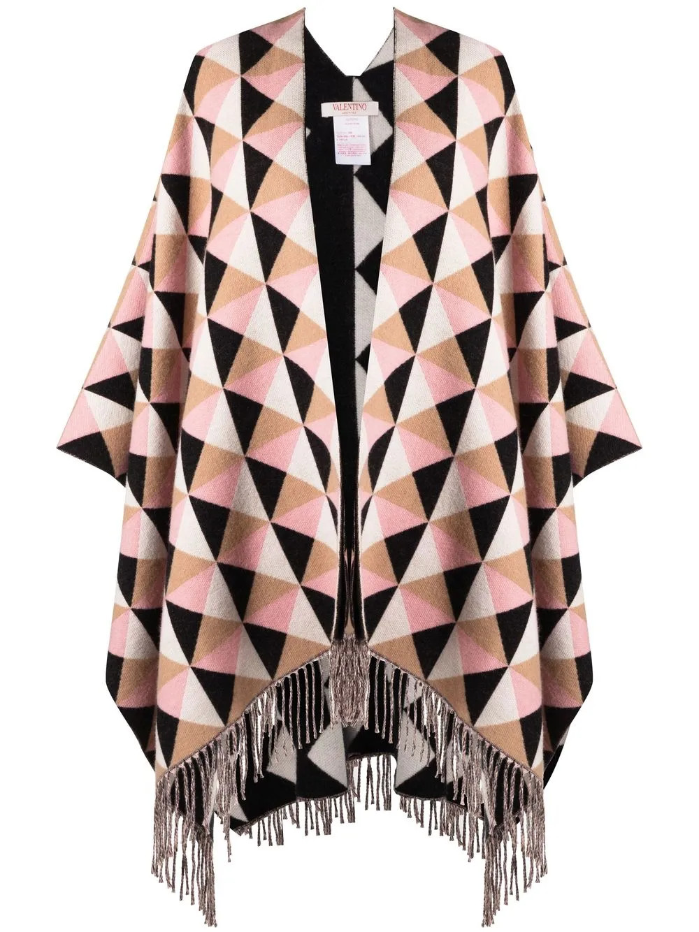 geometric-pattern cashmere-blend poncho | Farfetch Global