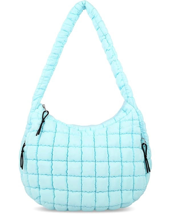 Quilted Puffer Tote Bag for Women Large Crossbody Bag Lightweight Nylon Puffy Quilted Carryall Ho... | Amazon (US)