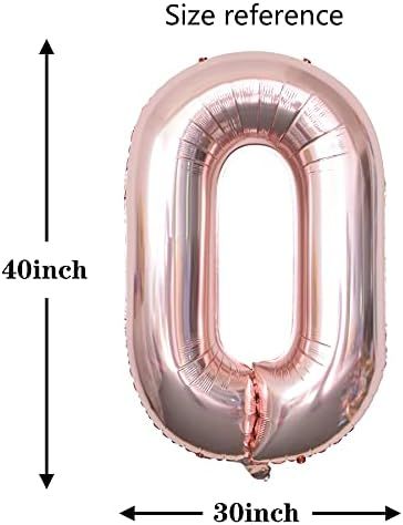 40 inch Large Rose Gold Foil Number 0 Balloon Children's Birthday Party Helium Balloon Wedding an... | Amazon (US)