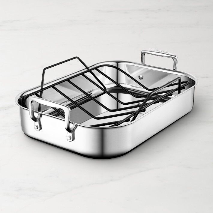 Le Creuset Stainless-Steel Roasting Pan with Nonstick Rack | Williams-Sonoma
