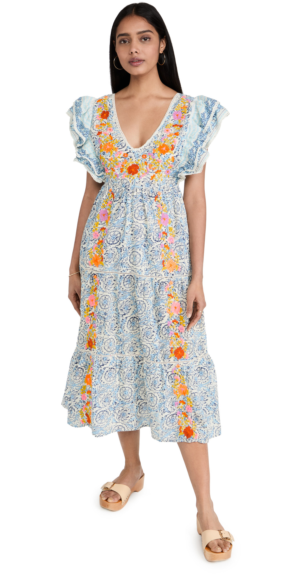 Love The Label Embroidered Midi Dress | Shopbop