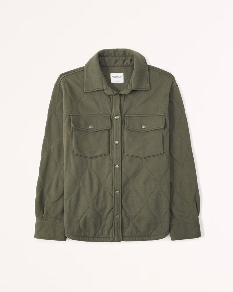 Women's Onion Quilted Shirt Jacket | Women's Tops | Abercrombie.com | Abercrombie & Fitch (US)