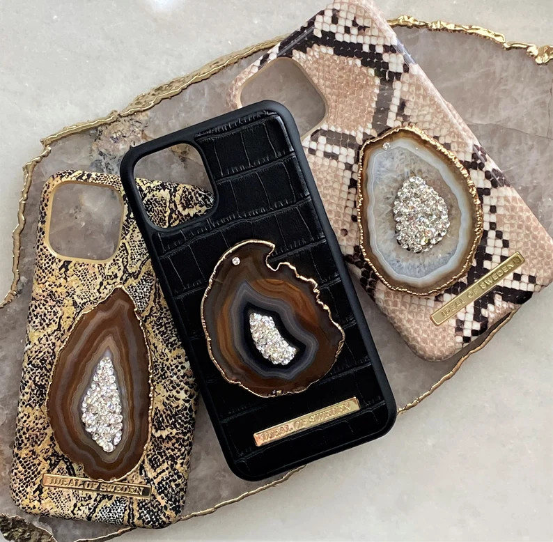 Topper-Crystal & Gold Dipped Natural Agate Agate Stone- Choose your Style Universal Topper | Etsy (US)