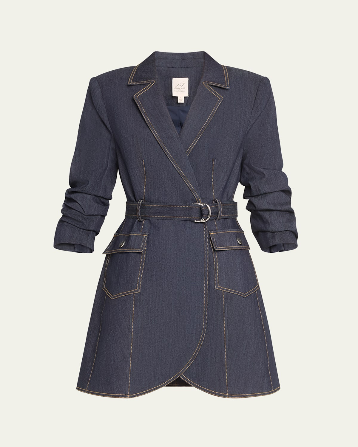Jenessa Belted Denim Mini Wrap Shirtdress | Bergdorf Goodman