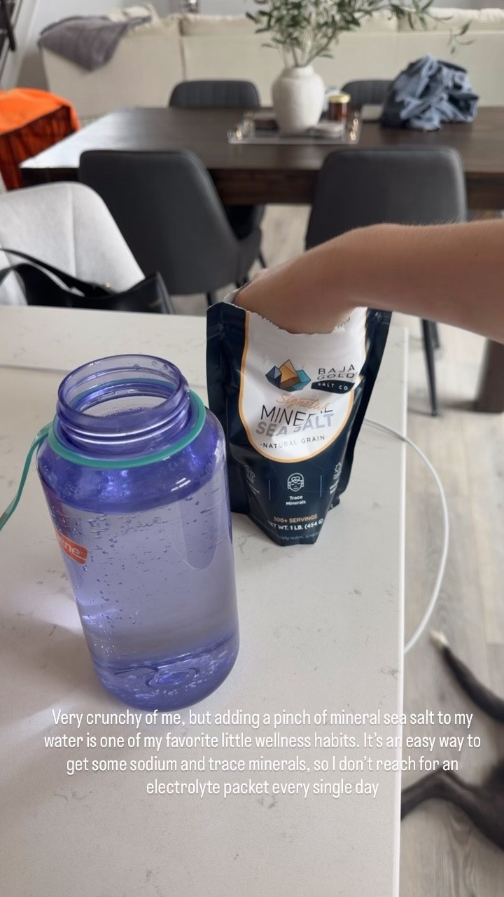 don’t use electrolyte packets every day. Most days, I just add a pinch of mineral sea salt to my water and save the packets for long workouts, hikes, and heavy sweat days. One of the simplest wellness habits I’ve stuck with.

#LTKdayinmylife #LTKfitnessgoals #LTKmorningroutine