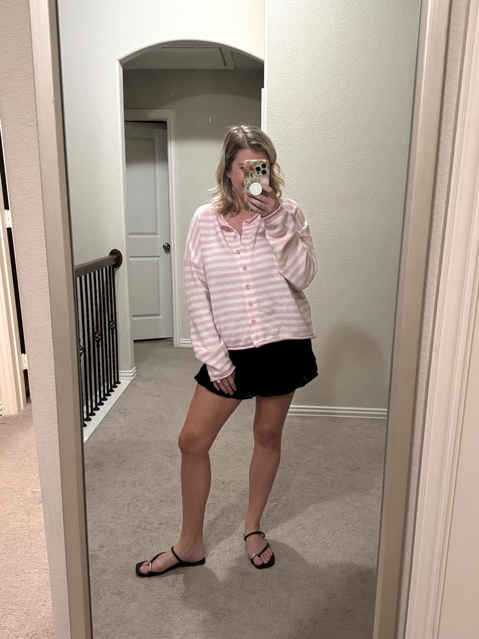 Got a little cold today so I paired this cute sweater with my favorite ruffle shorts!
Sizing:
Large sweater
Medium shorts
8.5 sandals


mom outfit. spring outfit. casual outfit. spring sweater. rolled sweater. striped sweater. linen shorts. ruffle shorts. 
@SCHEELS @abercrombie 

#LTKmomlife #LTKootd