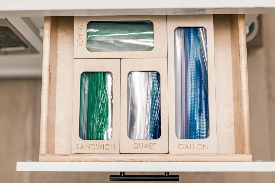 Bag Organizer Boxes Set, Individual Boxes, Drawer Organizer, Wooden Organizer for Plastic Bags, H... | Etsy (US)