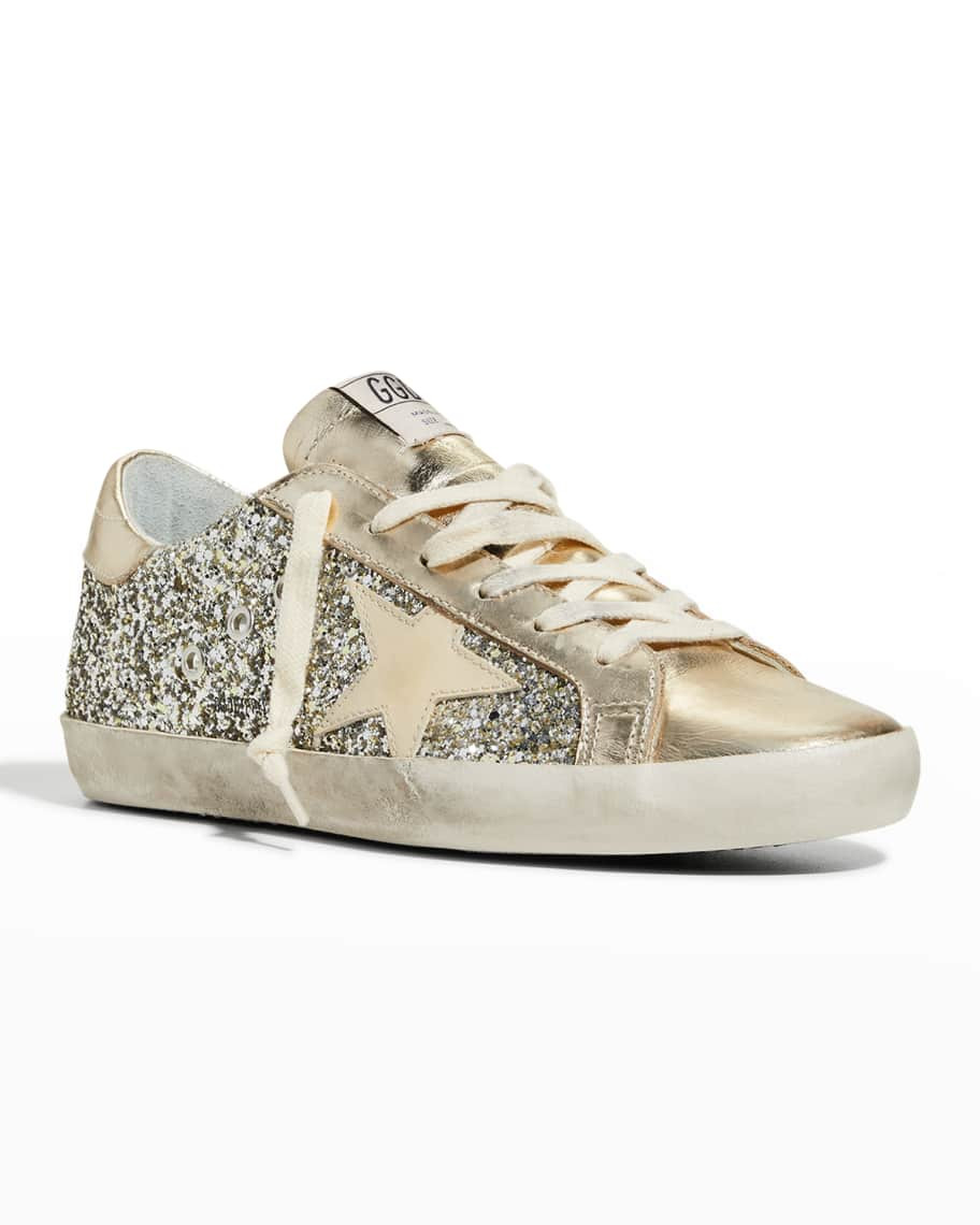 Superstar Metallic Glitter Low-Top Sneakers | Neiman Marcus