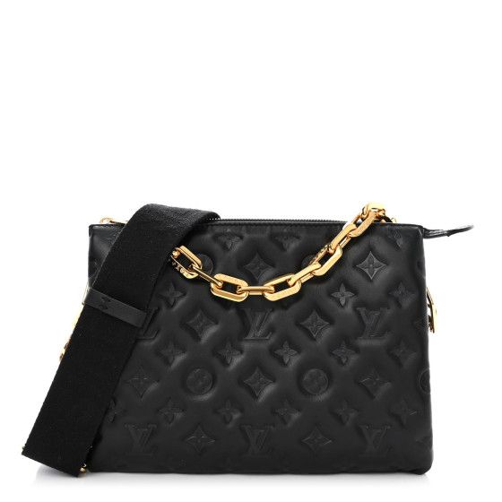 Lambskin Embossed Monogram Coussin PM Black | FASHIONPHILE (US)