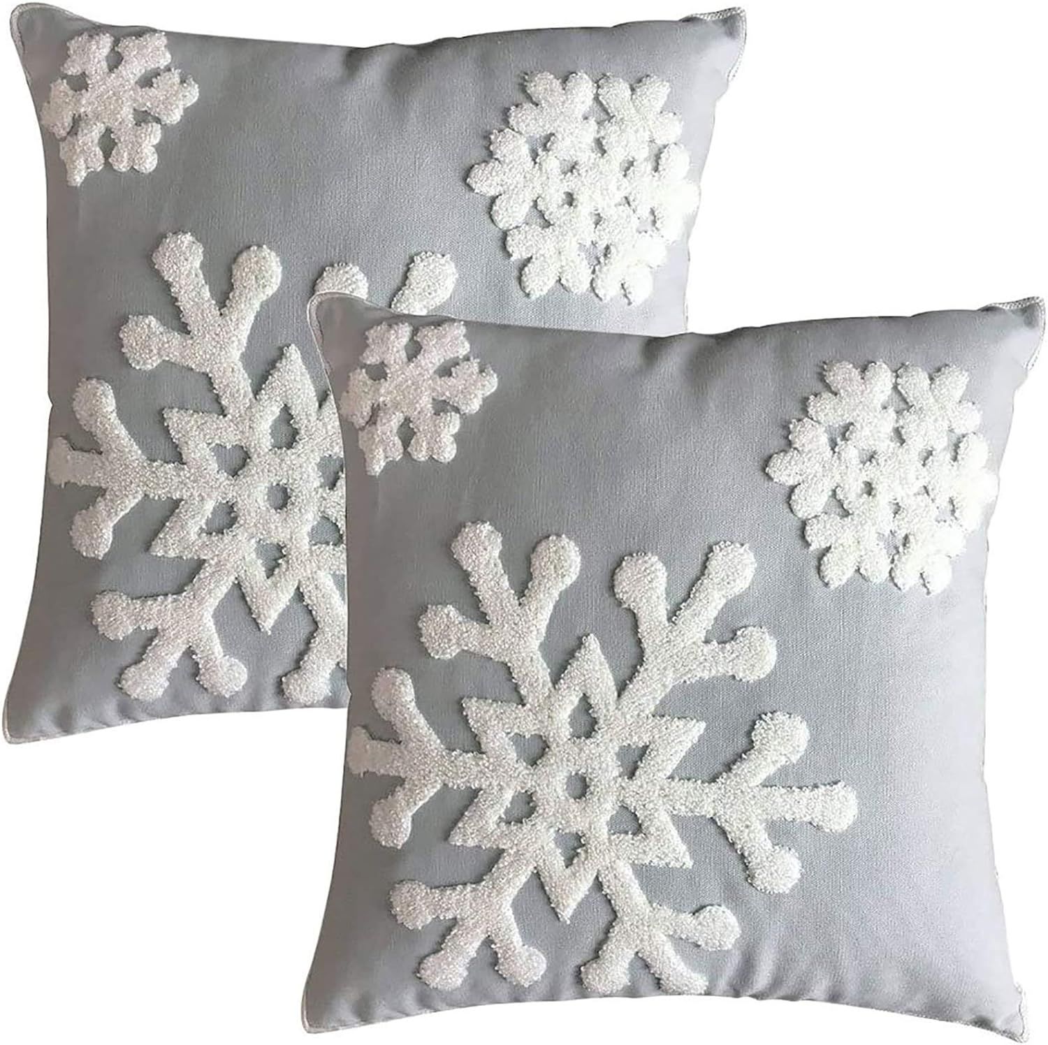 Amazon.com: Elife 18x18 Soft Canvas Christmas Winter Snowflake Style Cotton Linen Embroidery Thro... | Amazon (US)