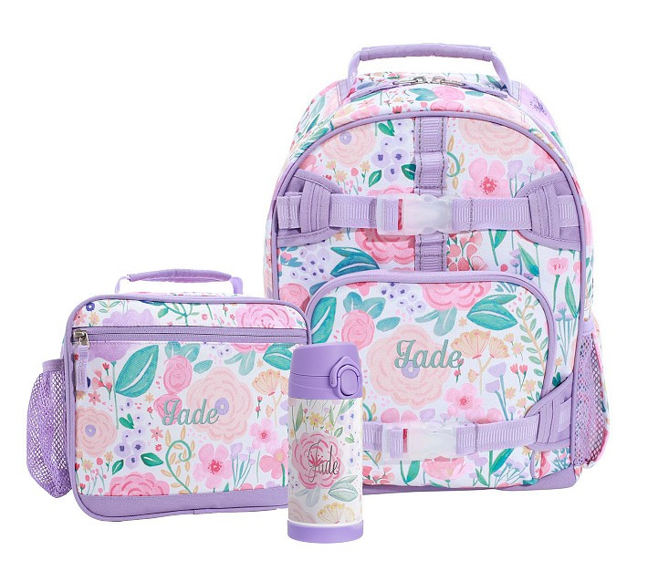 Mackenzie Lavender Floral Blooms Backpack & Lunch Bundle, Set of 3 PinterestXCopy Link Email Prin... | Pottery Barn Kids