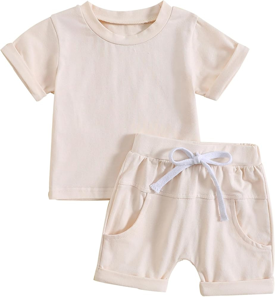 Mubineo Infant Toddler Baby Boy Summer T Shirt Shorts Outfits Short Sleeve Tee Tops Clothes Set | Amazon (US)