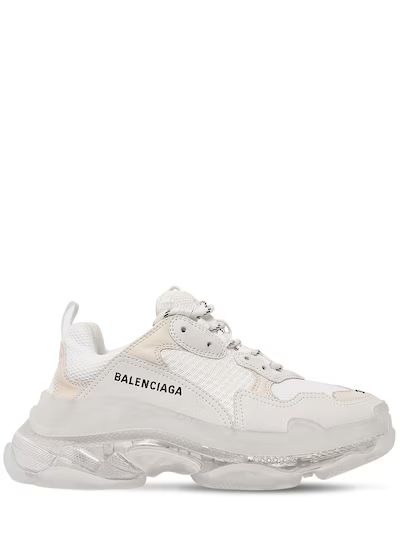 BALENCIAGA, 60mm triple s air leather sneakers, Weiß, Luisaviaroma | Luisaviaroma