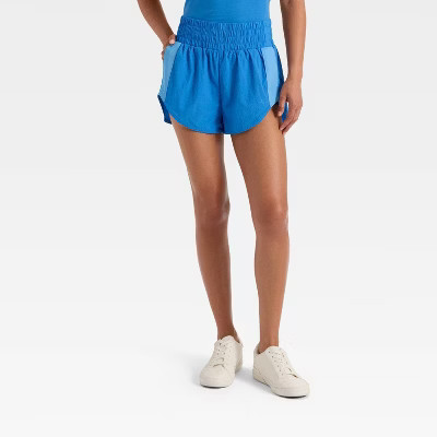 Women's Woven High-Rise Contrast Shorts - JoyLab™ Bright Blue L | Target