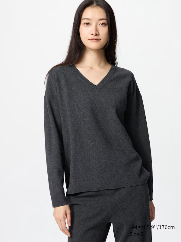 Washable Milano V Neck Jumper | UNIQLO (UK)