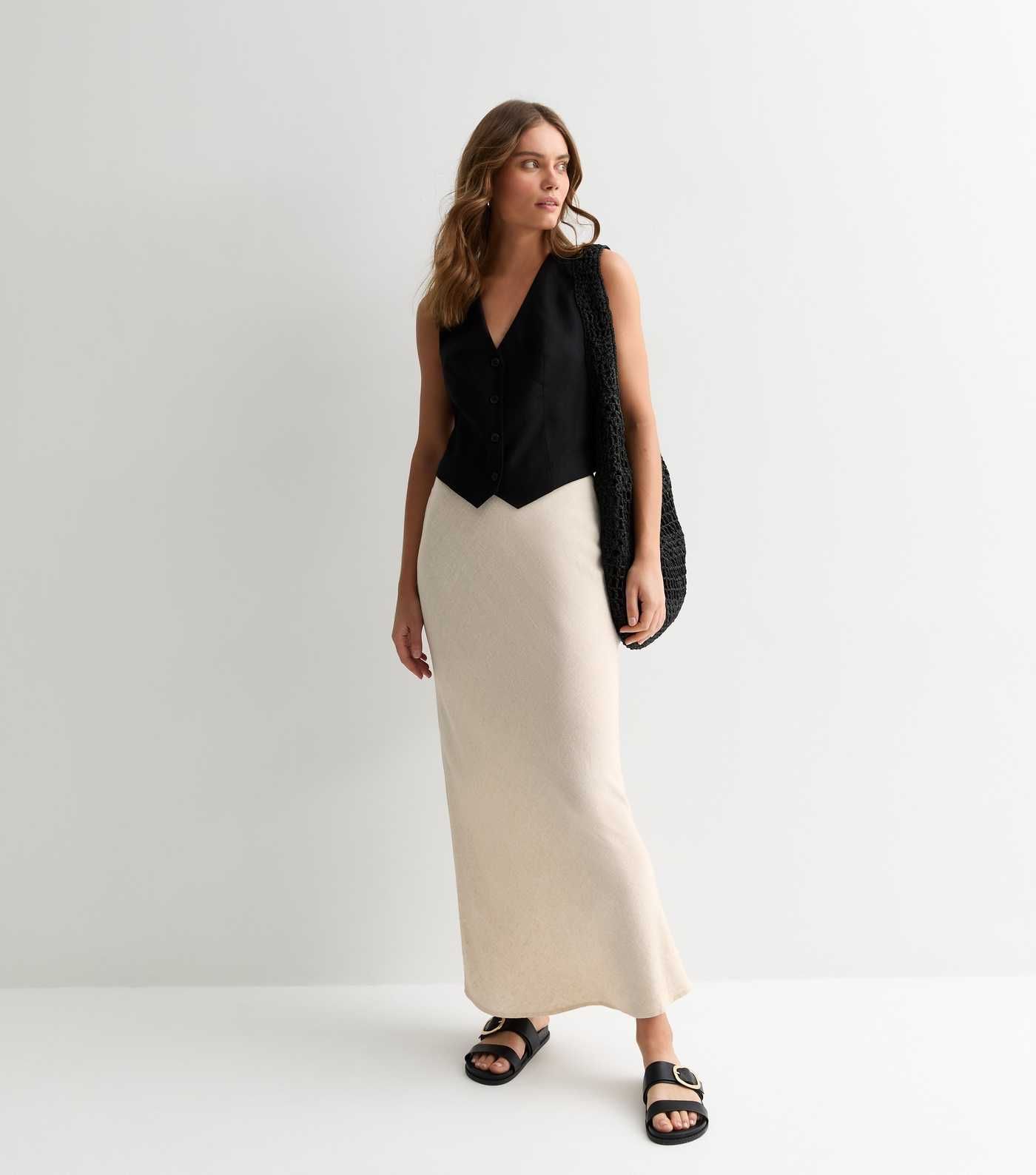 Stone Bias-Cut Maxi Skirt | New Look | New Look (UK)