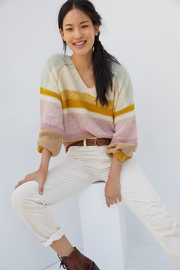 Theia V-Neck Sweater | Anthropologie (US)