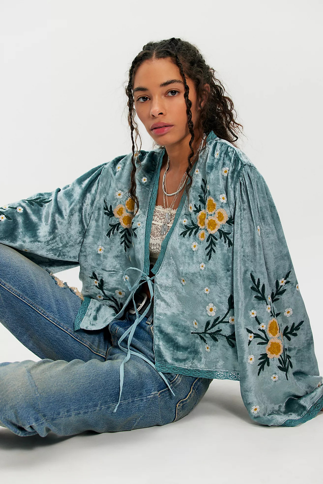Denim And Bone Embroidered Bed Jacket | Free People (Global - UK&FR Excluded)